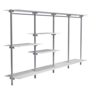 Prag Vaatetelinekokonaisuus hyllyillä 4 ovelle Valkoinen